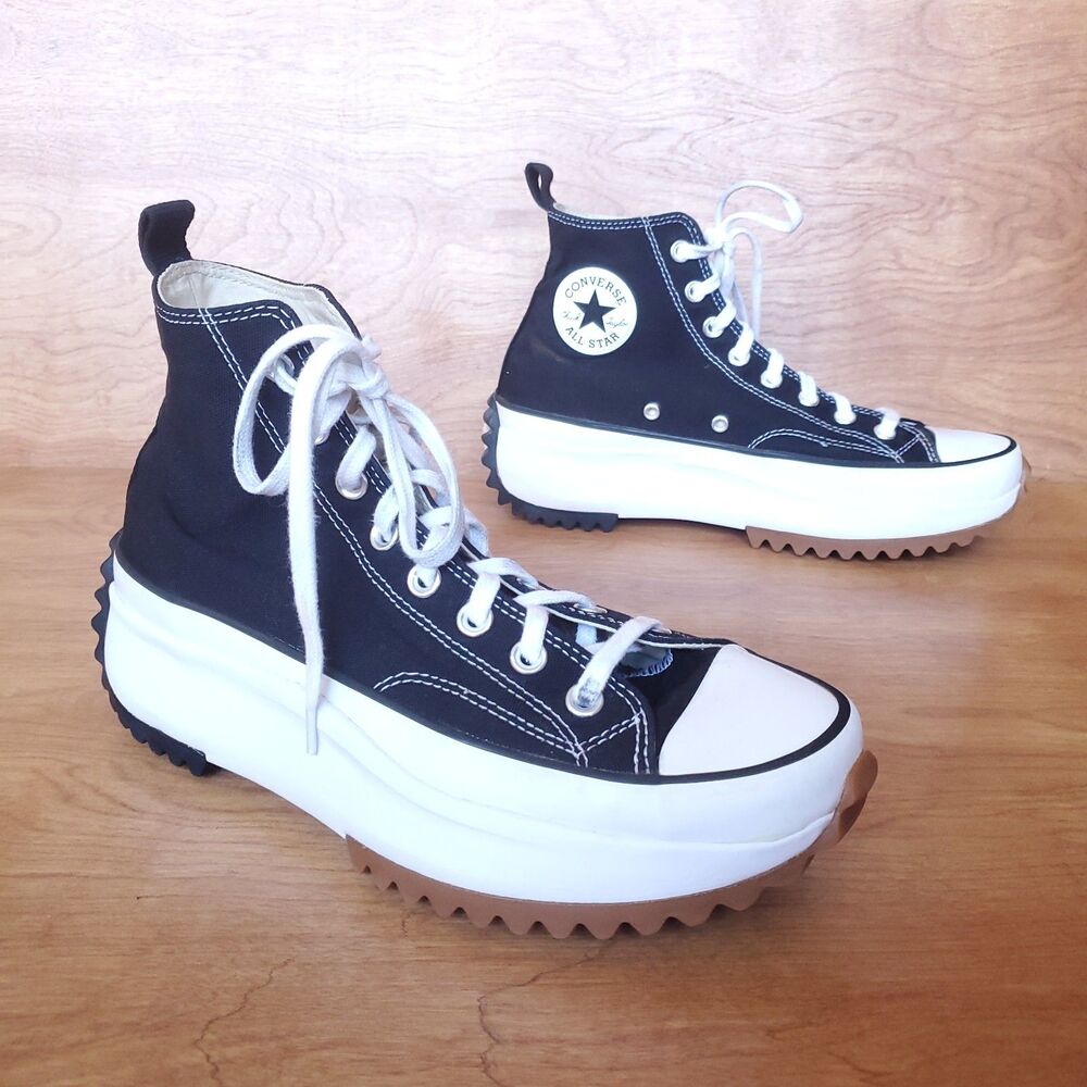 Converse Run Star Hike Hi Platform Sneakers Unisex Sz 10.5 W 9 M Black Canvas
